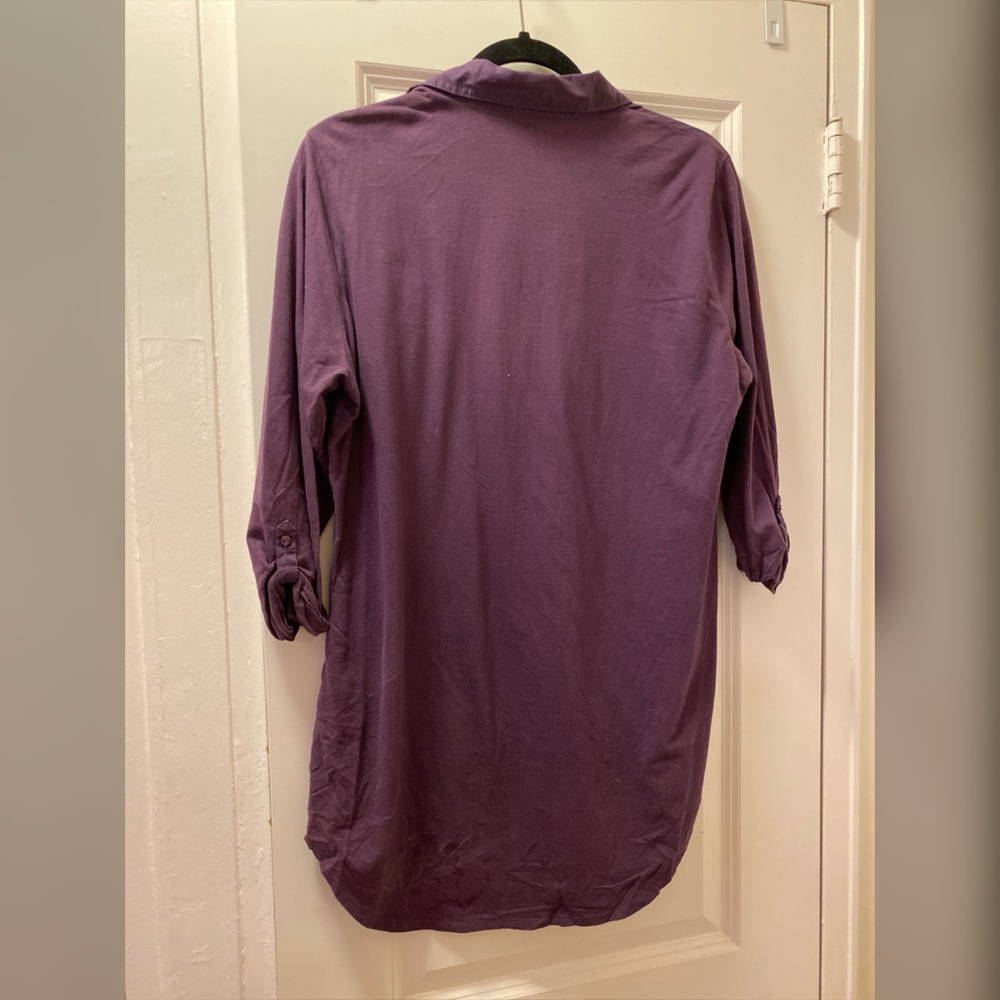 Purple Button down tunic - Picture 2 of 5